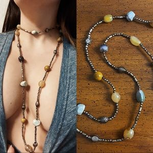 Vintage Boho Natural Stone Necklace